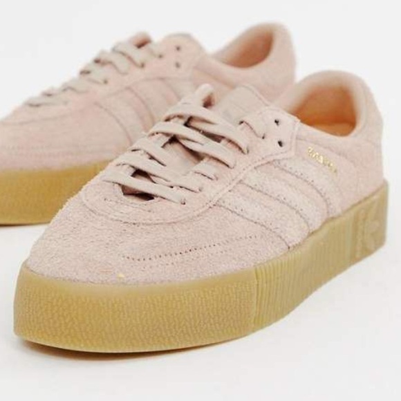 adidas Shoes - Adidas Samba Rose Women's Dusty Pink Suede Platform Sneakers